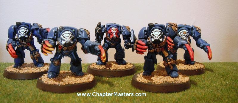 Assault Terminator. Rouge Trader terminator, Rouge Trader assault terminator, Ultramarine terminator, termintor lightning claws, terminator thinderhammer, terminator storm sheild, terminator thunder hamer and storm sheild